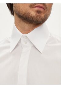 Karl Lagerfeld - KARL LAGERFELD Koszula 605008 Biały Slim Fit. Typ kołnierza: dekolt w karo. Kolor: biały. Materiał: bawełna #4