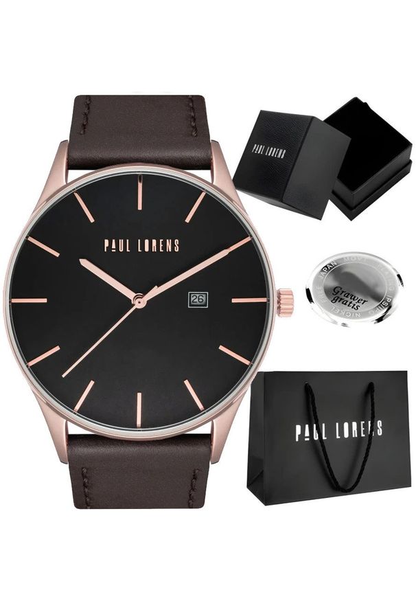 Zegarek męski Paul Lorens - LONGIO-1B1 Z GRAWEREM