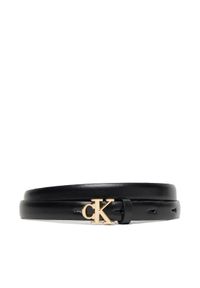 Calvin Klein Pasek Damski Ck Buckle 15Mm Fixed Belt LV04F7055G Czarny. Kolor: czarny. Materiał: skóra