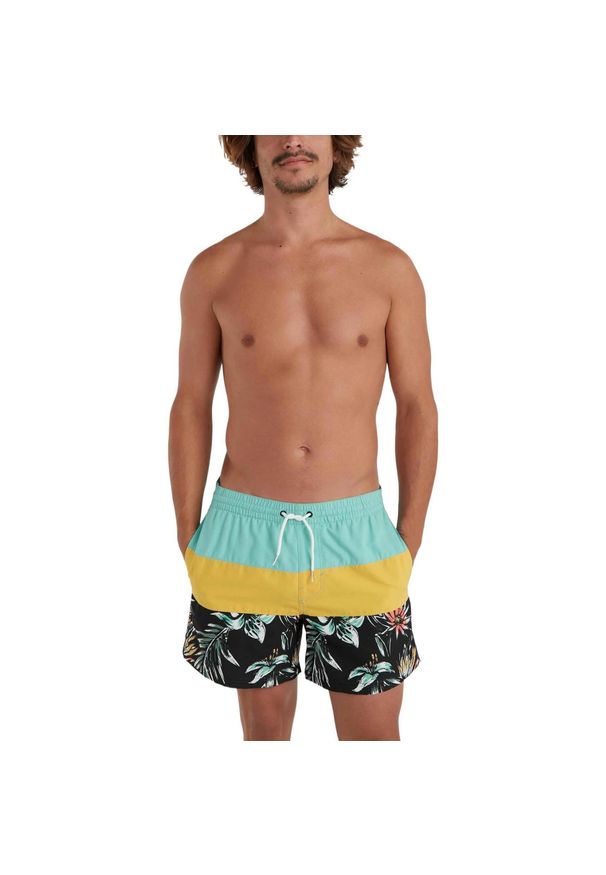 Szorty Męskie O'Neill Mix & Match Cali Block 15''. Kolor: czarny, niebieski, wielokolorowy, żółty. Materiał: materiał