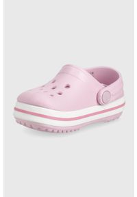Crocs klapki dziecięce kolor różowy. Nosek buta: okrągły. Kolor: różowy. Materiał: materiał, guma. Wzór: gładki #3
