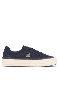 TOMMY HILFIGER - Tommy Hilfiger Tenisówki Vulc Sneaker Linnen FW0FW07673 Granatowy. Kolor: niebieski