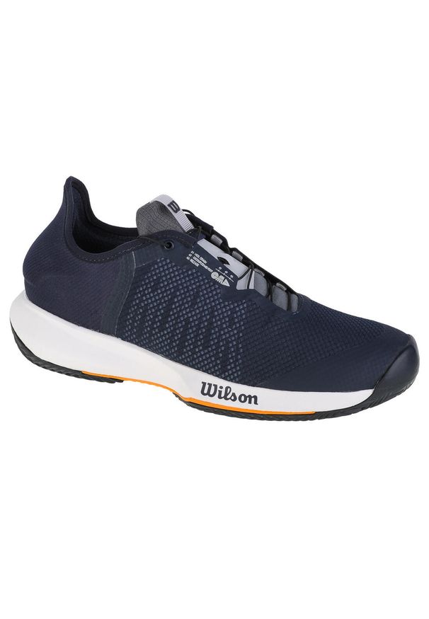 Buty do tenisa męskie, Wilson Kaos Rapide Clay. Zapięcie: sznurówki. Kolor: niebieski. Materiał: guma, materiał, tkanina, syntetyk. Szerokość cholewki: normalna. Sport: tenis