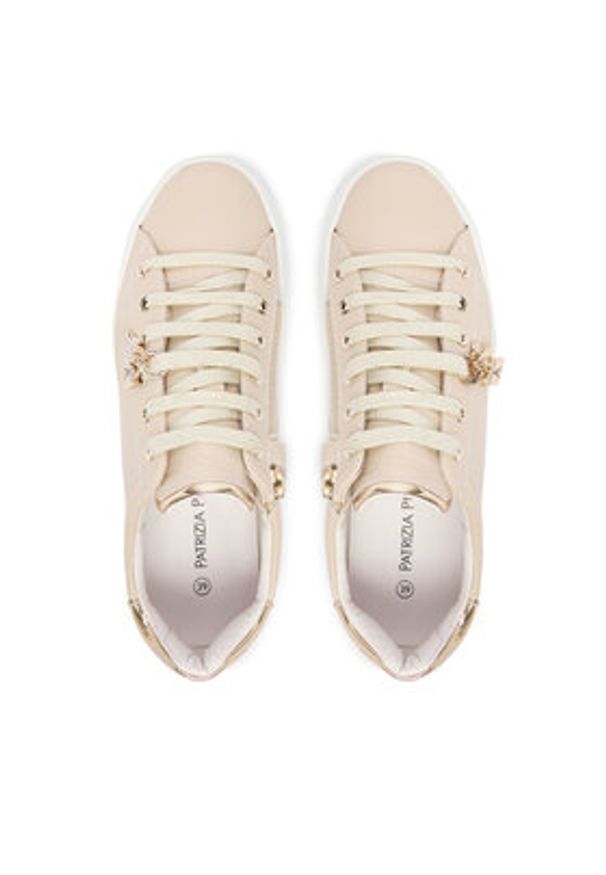 Patrizia Pepe Sneakersy PPJ900.22 Beżowy. Kolor: beżowy. Materiał: skóra