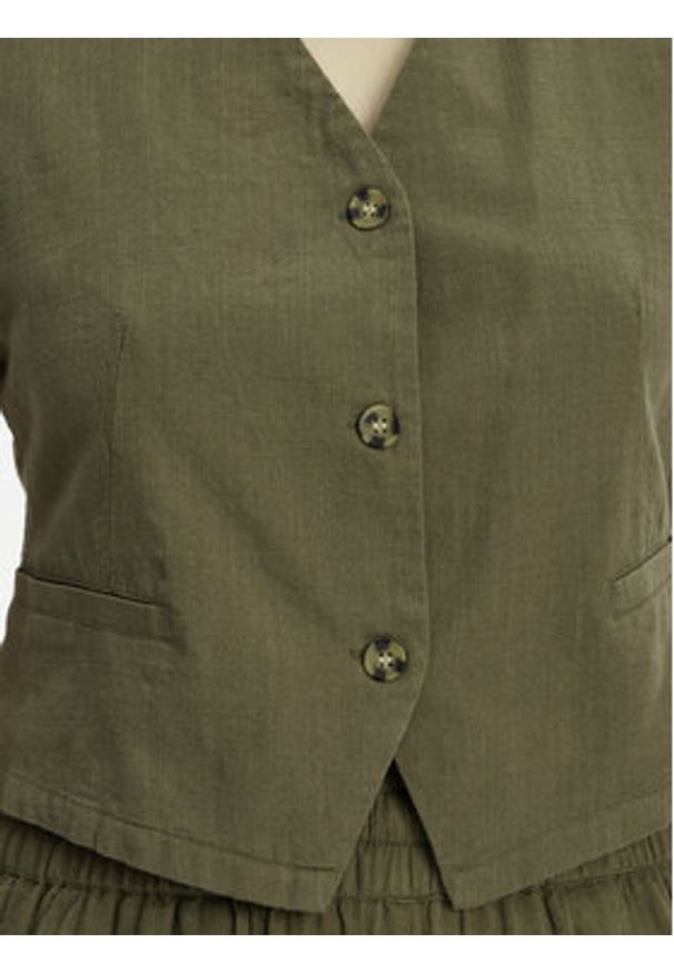 Vero Moda Kamizelka Caia 10333795 Zielony Regular Fit. Kolor: zielony. Materiał: bawełna