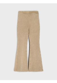 Sinsay - Legginsy flare z efektem sprania - beżowy. Kolor: beżowy