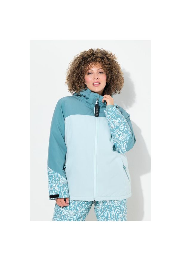 ULLA POPKEN - Damskie Kurtka funkcyjna HYPRAR wodoodporna osłona przeciwśnieżna kaptur. Kolekcja: plus size. Kolor: zielony. Materiał: materiał, poliester, elastan. Sezon: zima. Sport: narciarstwo