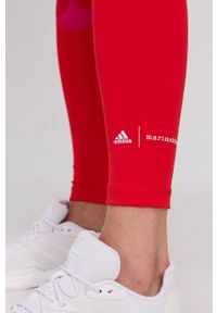 adidas Performance Legginsy damskie kolor czerwony wzorzyste. Stan: podwyższony. Kolor: czerwony. Materiał: materiał, dzianina #3