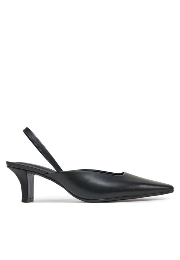 Calvin Klein Czółenka Heel Mule Pump 50 - Lth HW0HW02551 Czarny. Kolor: czarny. Materiał: skóra