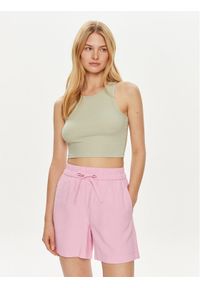 JDY Top Sofia 15275093 Zielony Cropped Fit. Kolor: zielony. Materiał: bawełna