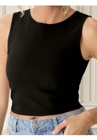 Sinsay - Crop top - czarny. Kolor: czarny