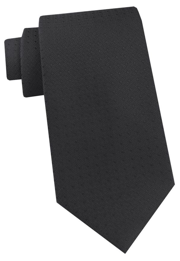 Krawat Męski - Angelo di Monti - Czarny, Jednokolorowy. Kolor: czarny. Materiał: tkanina. Styl: elegancki, wizytowy