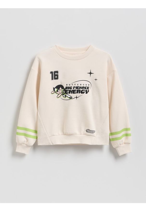 Reserved - Bluza Atomówki - kremowy. Kolor: kremowy. Materiał: bawełna