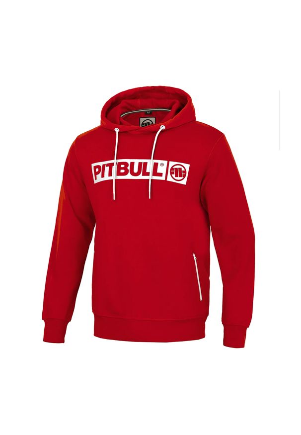 PITBULL WEST COAST - Bluza sportowa męska Pitbull West Coast Hooded Hilltop Terry Group. Kolor: czerwony