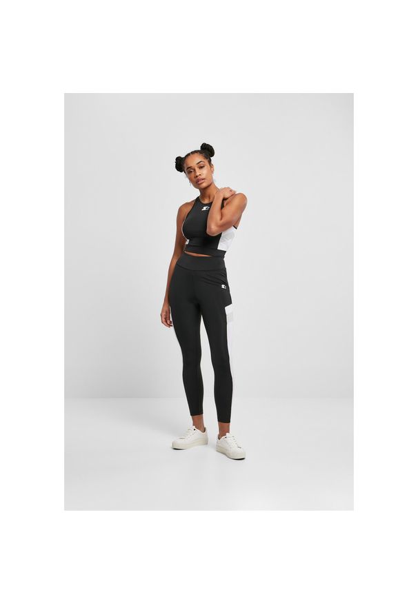 Starter - Damski crop top Urban Classics starter sports. Kolor: czarny, biały, wielokolorowy. Wzór: kolorowy