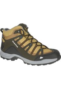 quechua - Buty turystyczne Arpenaz 100 mid męskie. Kolor: beżowy. Materiał: kauczuk. Szerokość cholewki: normalna. Sport: turystyka piesza, wspinaczka
