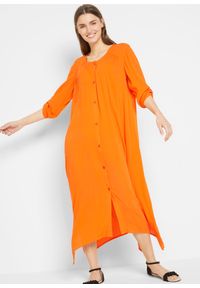 bonprix - Sukienka kaftanowa ze zrównoważonej wiskozy. Kolor: pomarańczowy. Materiał: wiskoza #1
