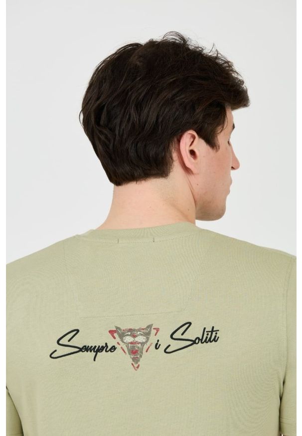 Aeronautica Militare - AERONAUTICA MILITARE Zielony bawełniany męski t-shirt Short Sleeve, Rozmiar L. Kolor: zielony. Materiał: bawełna