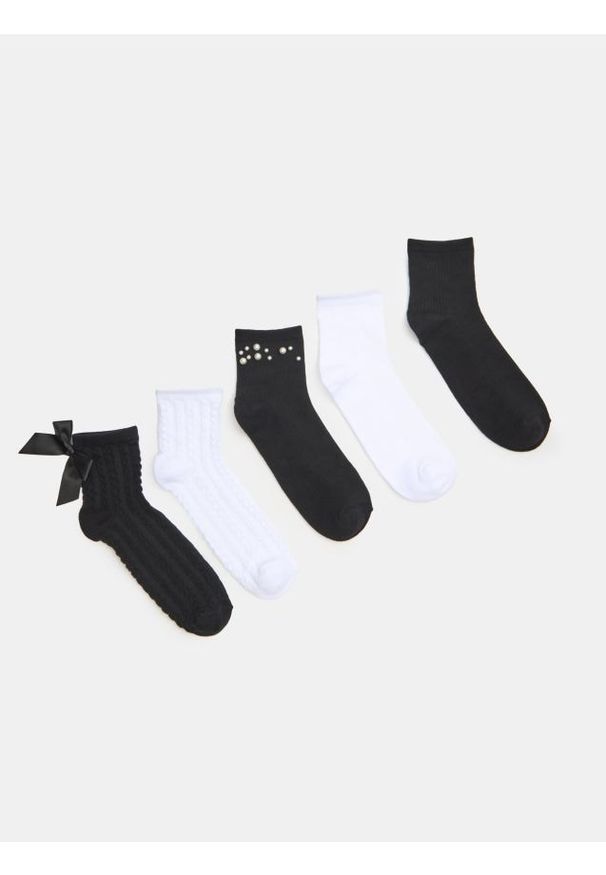 Sinsay - Prążkowane skarpetki 5 pack - wielobarwny. Materiał: prążkowany