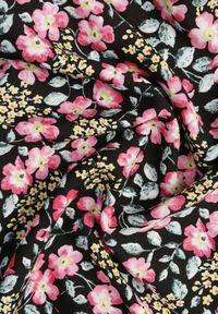 Born2be - Czarna Rozkloszowana Sukienka z Wiskozy w Kwiaty Evalis. Kolor: czarny. Materiał: wiskoza. Wzór: kwiaty. Sezon: lato #8