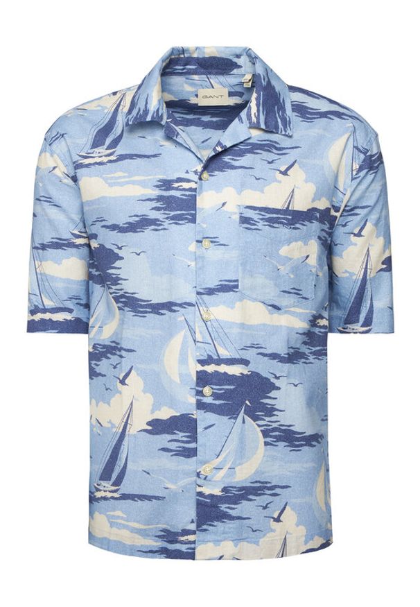 GANT - Gant Koszula 3250048 Niebieski Relaxed Fit. Kolor: niebieski. Materiał: bawełna