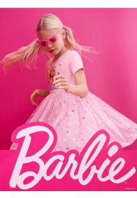 Sinsay - Sukienka Barbie - różowy. Kolor: różowy