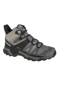 salomon - Buty trekkingowe męskie Salomon X Ultra 4 Mid Gtx. Wysokość cholewki: za kostkę. Zapięcie: sznurówki. Kolor: szary. Materiał: tkanina. Szerokość cholewki: normalna. Sport: turystyka piesza