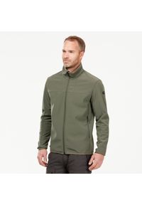 FORCLAZ - Kurtka Softshell trekkingowa męska Forclaz MT100. Kolor: wielokolorowy, zielony, szary, brązowy. Materiał: softshell