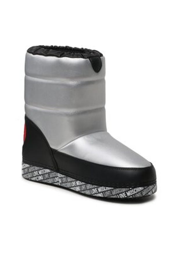 Love Moschino - LOVE MOSCHINO Śniegowce JA24142G1HIT590A Srebrny. Kolor: srebrny. Materiał: skóra