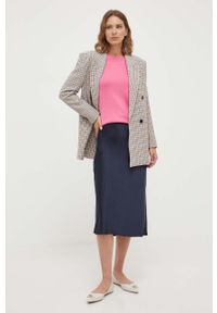 BOSS sweter damski kolor różowy lekki. Kolor: różowy. Materiał: dzianina. Długość rękawa: długi rękaw. Długość: długie. Styl: klasyczny #3