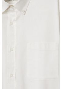 Mango Man Koszula bawełniana męska kolor biały regular z kołnierzykiem button-down. Okazja: na co dzień. Typ kołnierza: button down. Kolor: biały. Materiał: bawełna. Długość rękawa: długi rękaw. Długość: długie. Styl: casual #4