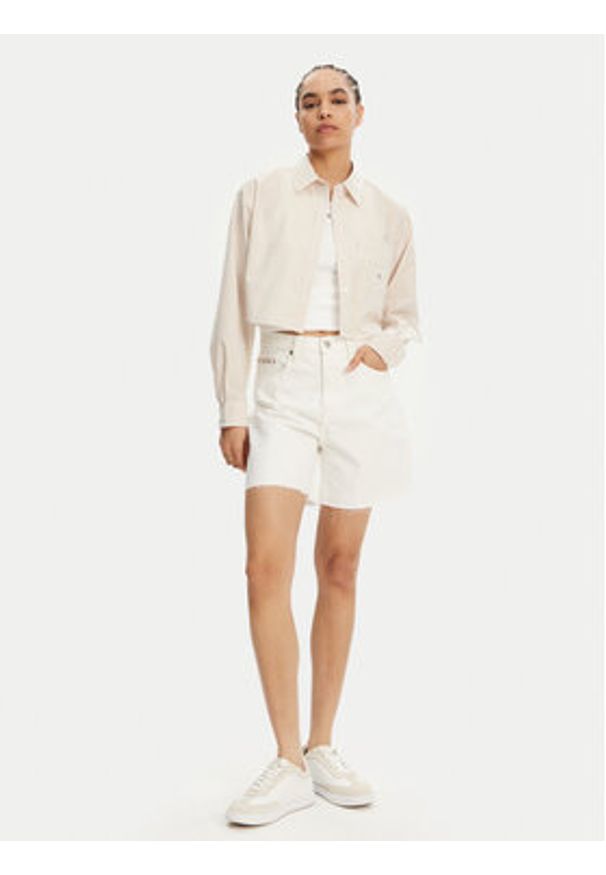 Calvin Klein Jeans Koszula J20J225078 Beżowy Regular Fit. Kolor: beżowy. Materiał: bawełna