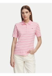 TOMMY HILFIGER - Tommy Hilfiger Polo 1985 WW0WW43224 Różowy jasny Regular Fit. Typ kołnierza: polo. Kolor: różowy. Materiał: bawełna #1