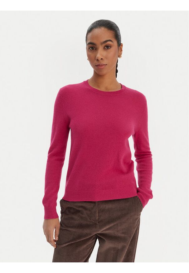 United Colors of Benetton - United Colors Of Benetton Sweter 1002D1K01 Różowy Regular Fit. Kolor: różowy. Materiał: wełna