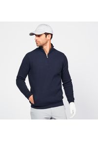 INESIS - Sweter do golfa męski Inesis MW500. Typ kołnierza: golf. Kolor: niebieski. Materiał: materiał, bawełna, poliester. Sport: golf #1