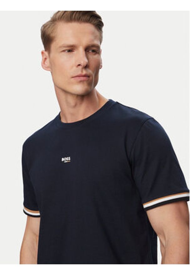 BOSS T-Shirt Iconic 50557198 Granatowy Regular Fit. Kolor: niebieski. Materiał: bawełna