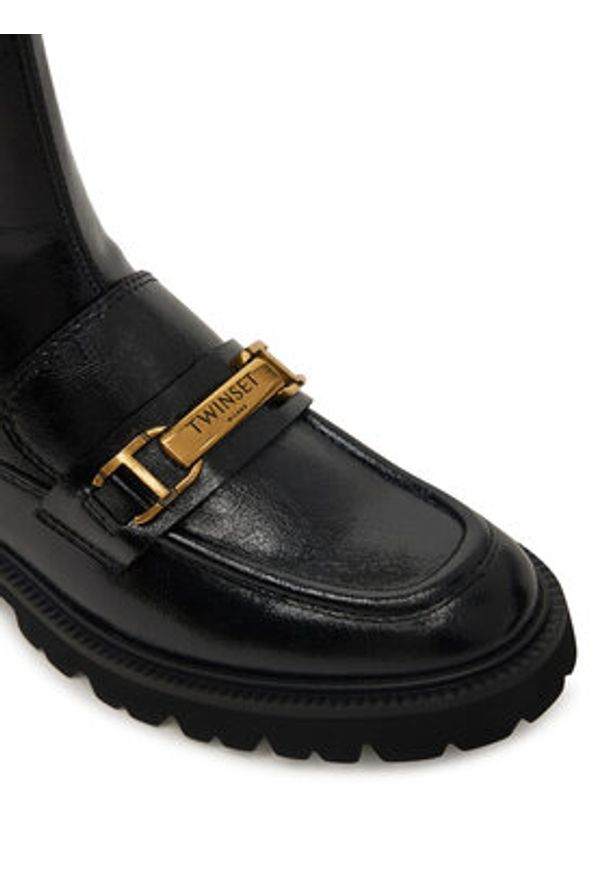 TwinSet - TWINSET Botki 252TGT082 Czarny. Kolor: czarny. Materiał: skóra