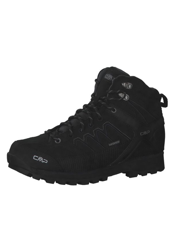 Buty trekkingowe męskie CMP Moon Mid WP. Kolor: czarny. Materiał: skóra, materiał, syntetyk, guma, zamsz. Sport: turystyka piesza