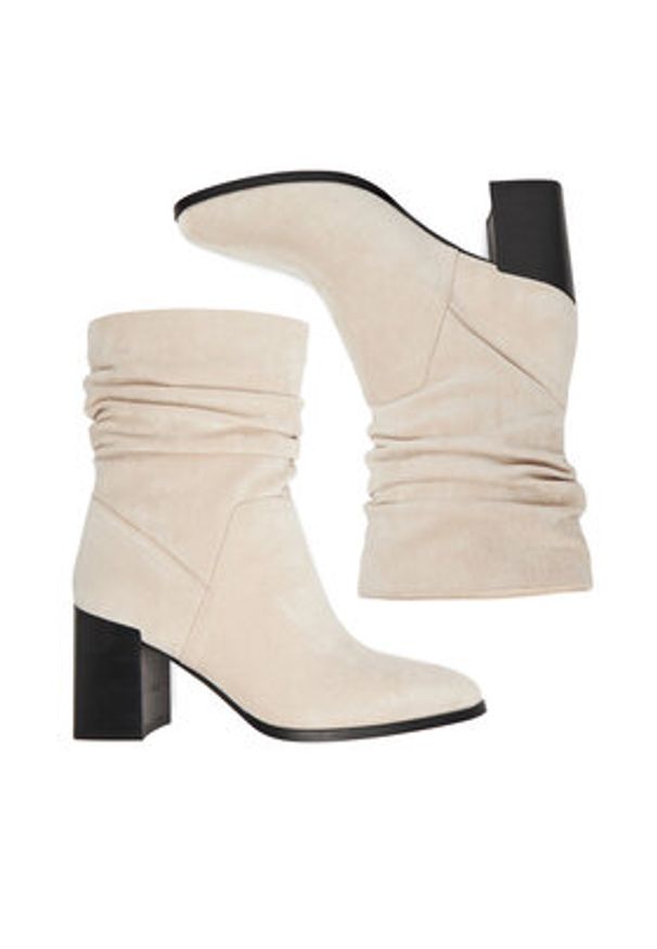 Nine West Botki CEO-JAMILAH-01 Beżowy. Kolor: beżowy. Materiał: materiał