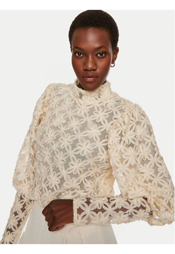 Munthe Bluzka Thiki 243103824330 Beżowy Regular Fit. Kolor: beżowy. Materiał: syntetyk