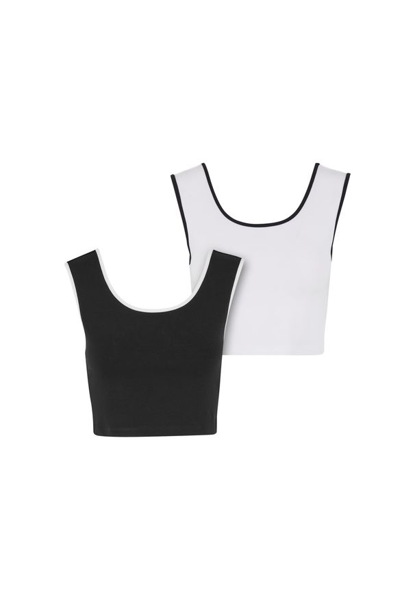 Krótkie topy damskie Urban Classics Contrast. Kolor: czarny, wielokolorowy, biały. Długość: krótkie. Styl: elegancki