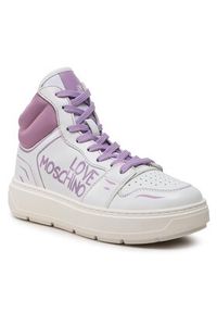 Love Moschino - LOVE MOSCHINO Sneakersy JA15264G1GIAA10C Biały. Kolor: biały. Materiał: skóra #5