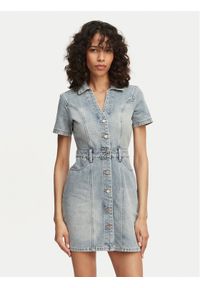 Morgan Sukienka jeansowa 241-ROGLA Błękitny Regular Fit. Kolor: niebieski. Materiał: bawełna #1