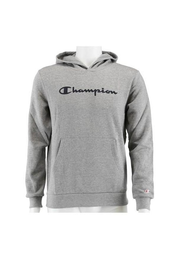 Bluza sportowa chłopięca Champion Big Logo Print. Typ kołnierza: kaptur. Kolor: szary. Wzór: nadruk. Styl: sportowy