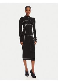 Patrizia Pepe Sukienka dzianinowa 8A1522 K265 FG09 Czarny Regular Fit. Kolor: czarny. Materiał: syntetyk #1