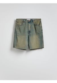Reserved - Jeansowe szorty straight - indigo jeans. Materiał: jeans