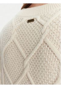 Barbour Sweter Burne Crew LKN1572WH51 Écru Regular Fit. Materiał: bawełna