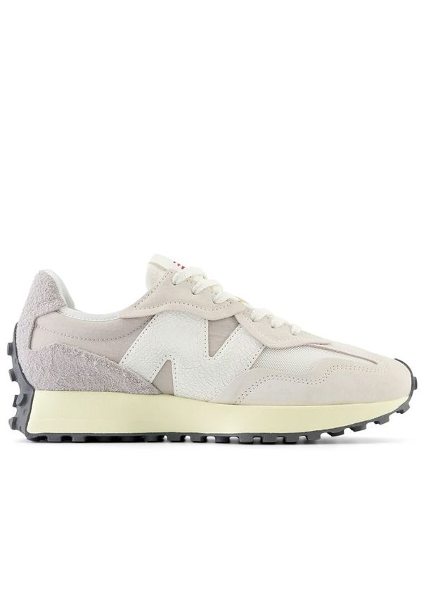 Buty New Balance U327WRB - beżowe. Okazja: na co dzień. Zapięcie: sznurówki. Kolor: beżowy. Materiał: materiał, zamsz, prążkowany, guma, skóra. Szerokość cholewki: normalna