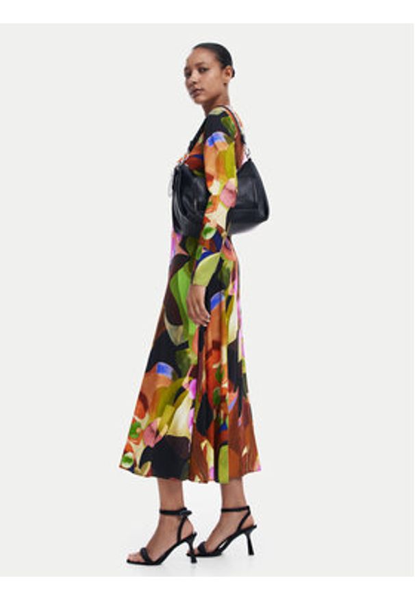 Desigual Sukienka codzienna Petals Lacroix 24WWVW18 Kolorowy Regular Fit. Okazja: na co dzień. Materiał: wiskoza. Wzór: kolorowy. Typ sukienki: proste. Styl: casual
