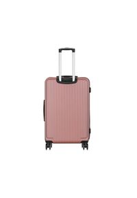 Ochnik - Komplet walizek na kółkach 19"/24"/28". Kolor: różowy. Materiał: guma, poliester, materiał, kauczuk #11